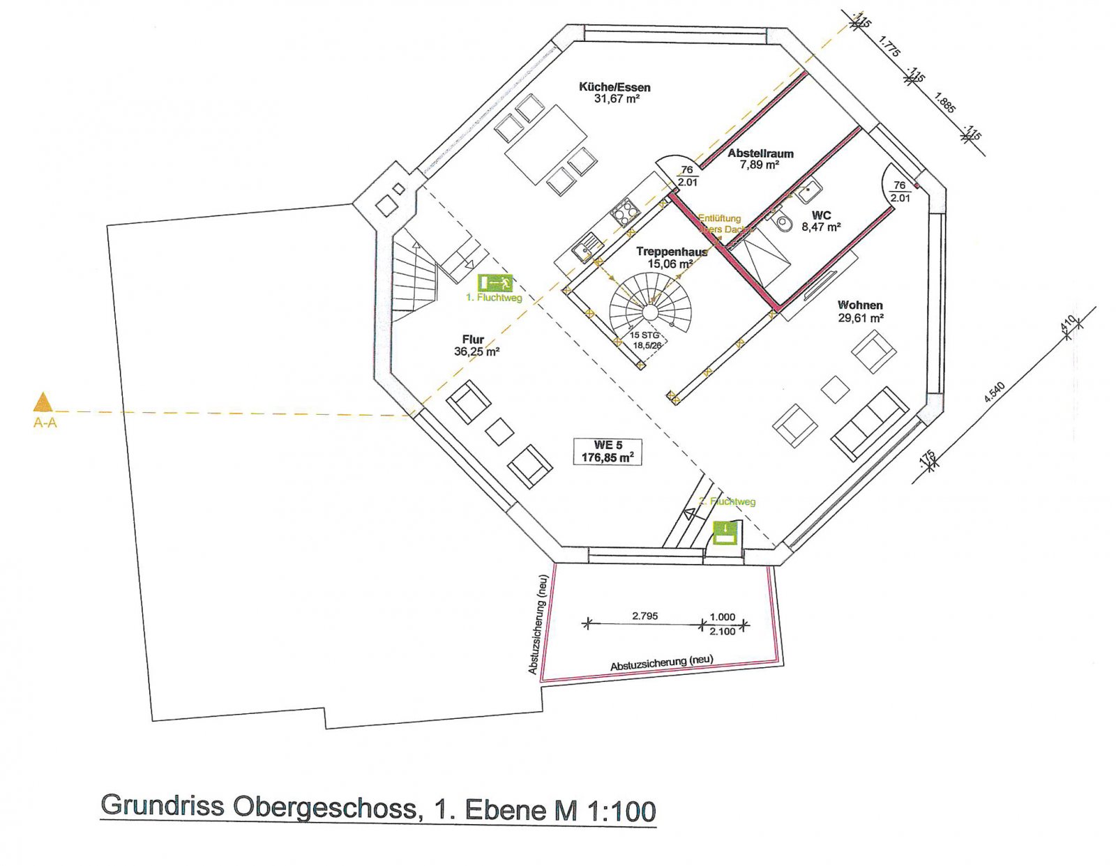 Grundriss Obergeschoss 1. Ebene